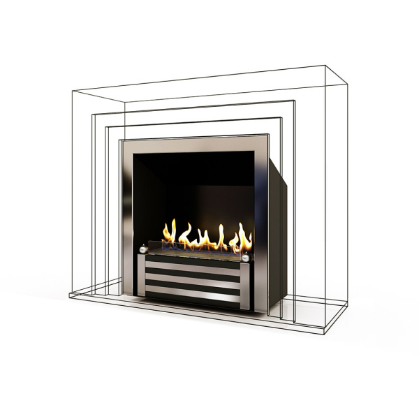 Биокамин в мраморном портале Firezo Oro